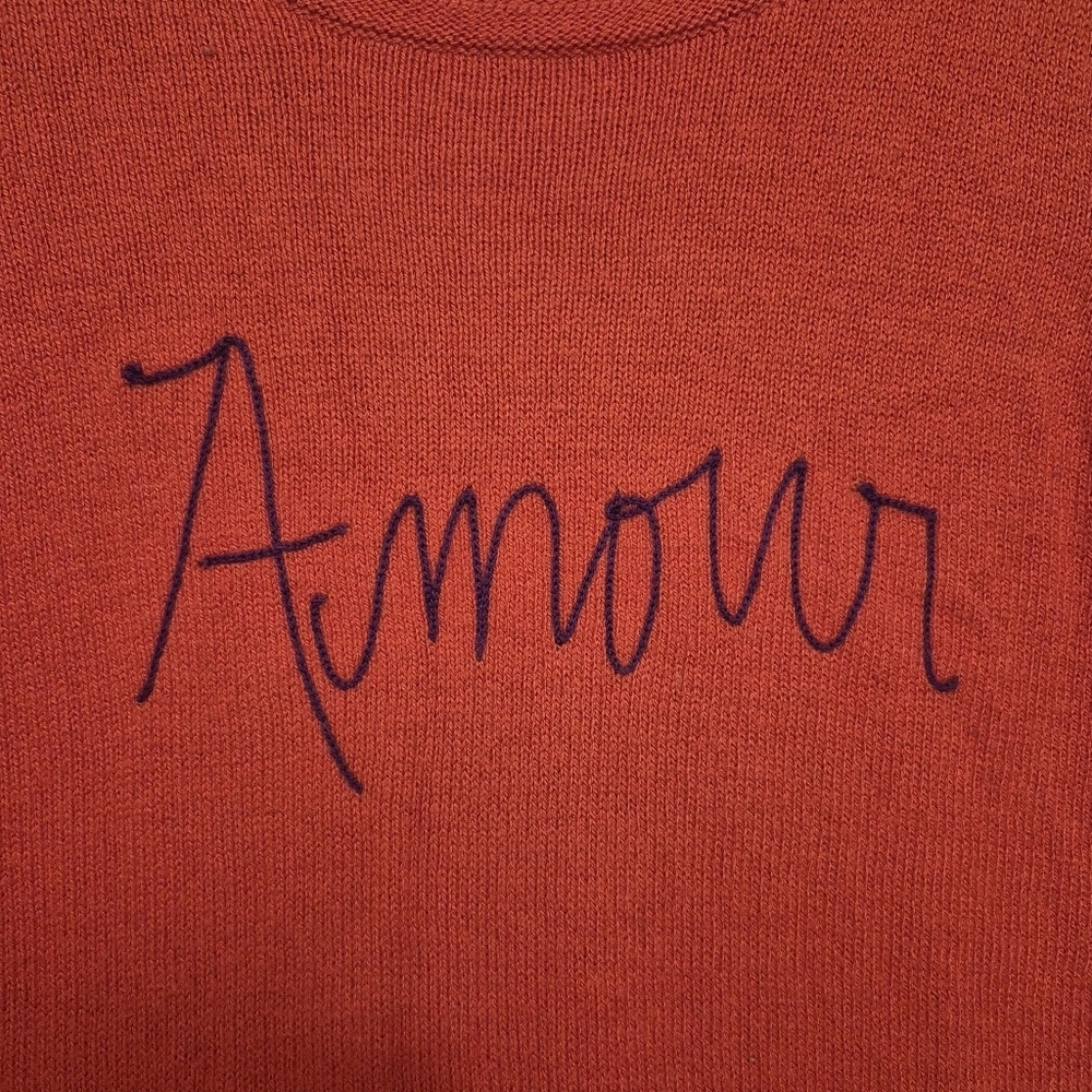 Old Navy Women's Feminine Red Knit 'Amour' Crewneck Sweater Size XS - Picture 3 of 4